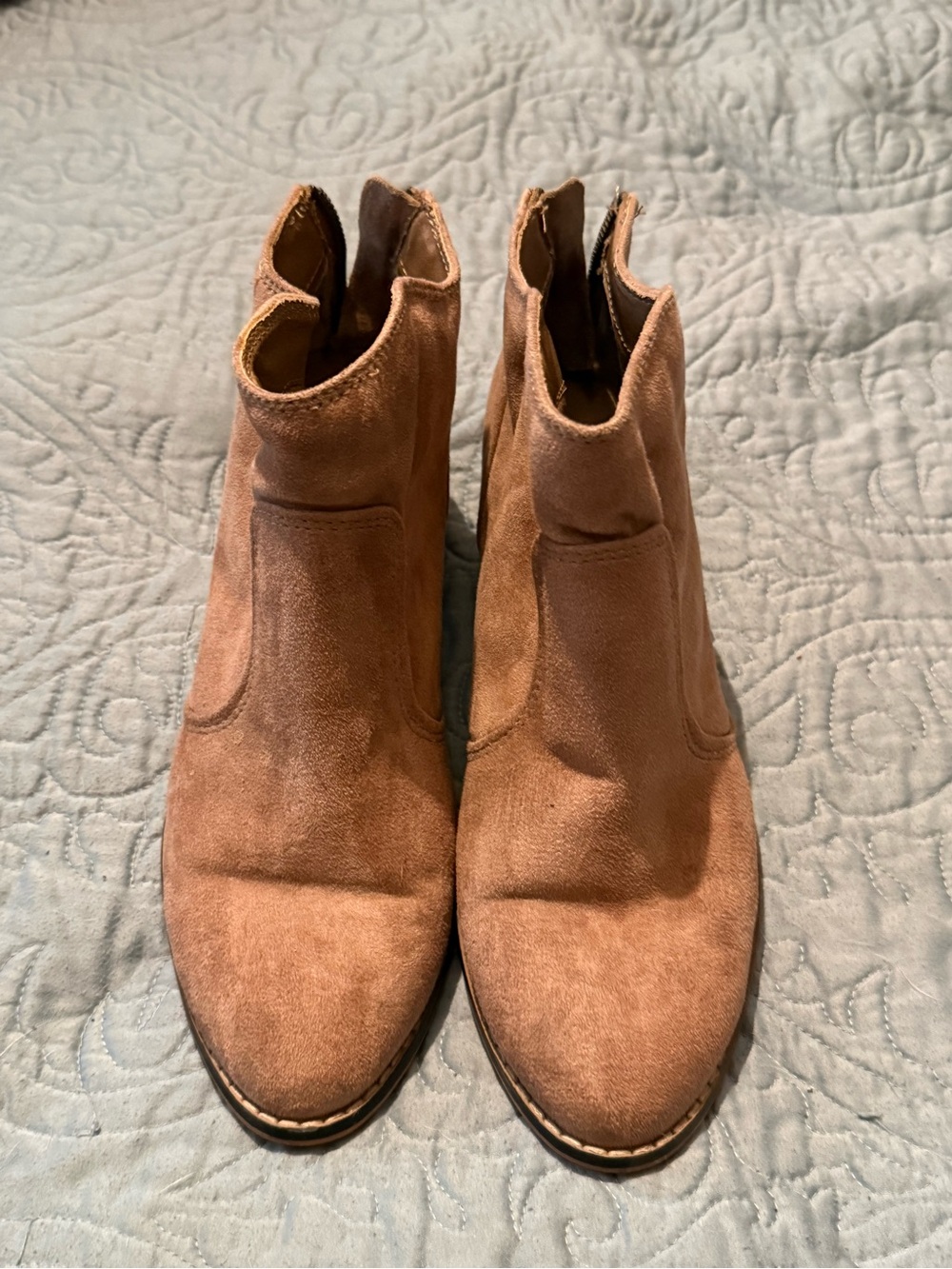 Madden Girl Tan Suede Ankle Booties